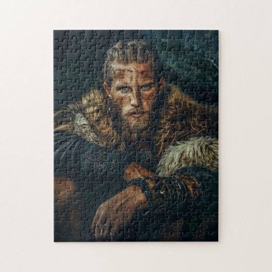 Wikingerkrieger in authentischer Kleidung Puzzle (Vertikal)