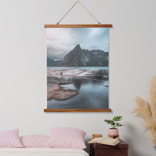 Wikingerküste Wandteppich Mit Holzrahmen (Schlafzimmer)