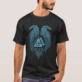 Wikingerschachsymbol Huginn & Muninn Wikinger Rabe T-Shirt
