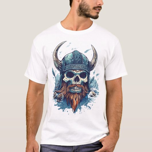 Wikingerschädel Berserker T-Shirt (Vorderseite)