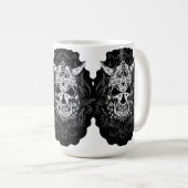 Wikingerschädelkunst mit Gravuren Kaffeetasse (VorderseiteRechts)