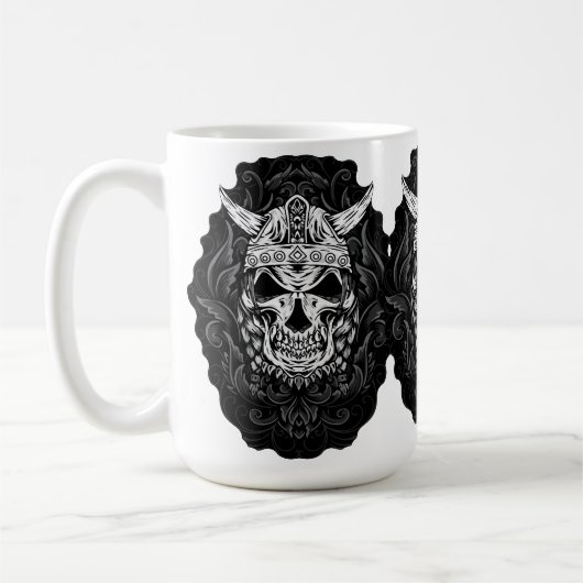 Wikingerschädelkunst mit Gravuren Kaffeetasse (Links)