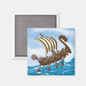 Wikingerschiff Cartoon Magnet (Vorderseite/Rückseite)