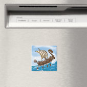 Wikingerschiff Cartoon Magnet (In Situ (Geschirrspüler))