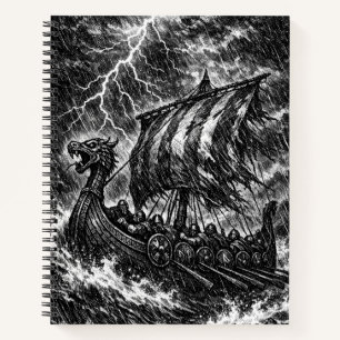 Wikingerschiff im Sturm — Ink Saga Art Notizblock