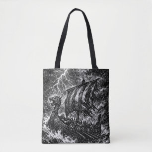 Wikingerschiff im Sturm — Ink Saga Art Tasche