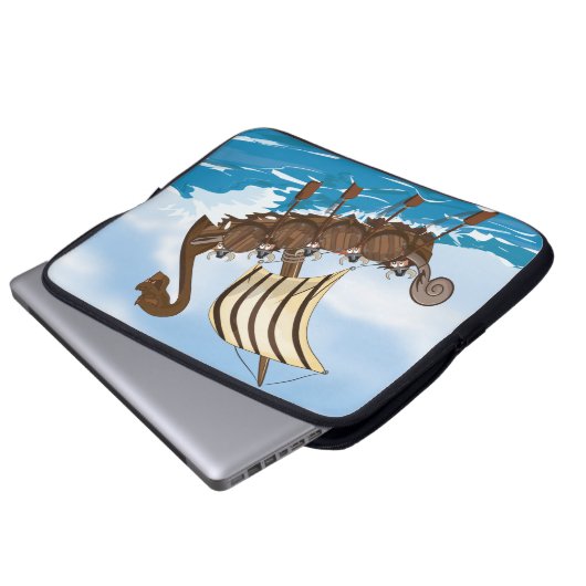 Wikingerschiff Laptopschutzhülle (Vorne Knopf)
