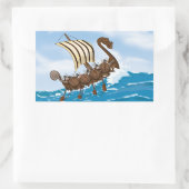 Wikingerschiff Rechteckiger Aufkleber (Tasche)