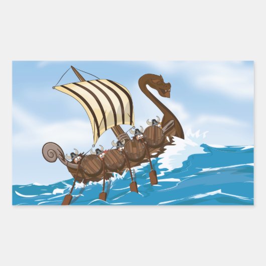 Wikingerschiff Rechteckiger Aufkleber (Vorderseite)