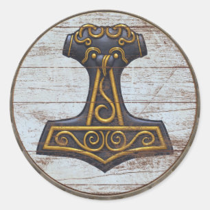 Wikingerschild-Aufkleber - Mjolnir Runder Aufkleber
