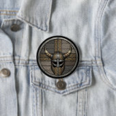 Wikingerschild mit gehörntem Helm Button (Beispiel)
