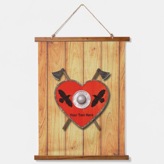 Wikingerschild - Ravens Wandteppich Mit Holzrahmen (Vorderseite)