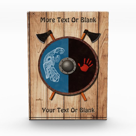 Wikingerschild und Äxte Fotoblock (Vorderseite)