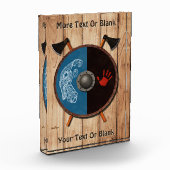 Wikingerschild und Äxte Fotoblock (Links)