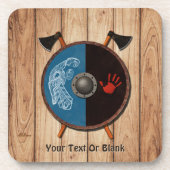 Wikingerschild und Äxte Getränkeuntersetzer (Vorderseite)