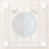 Wikingerschild und Äxte Glasuntersetzer (Rückseite)