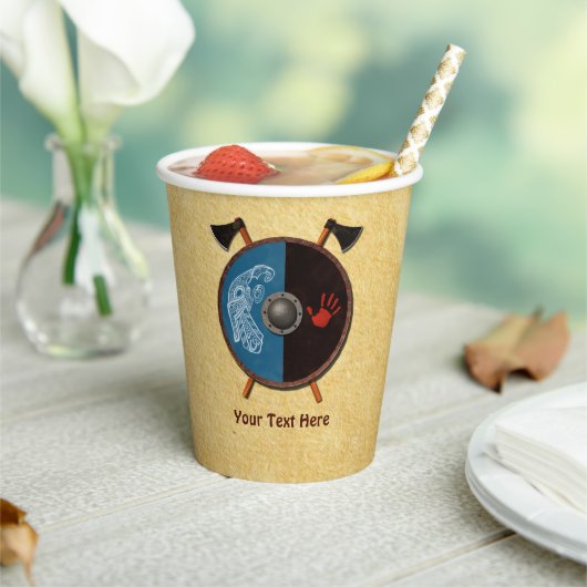 Wikingerschild und Äxte Pappbecher (In Situ)