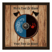 Wikingerschild und Äxte Poster (Vorderseite)