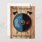 Wikingerschild und Äxte Postkarte (Vorne/Hinten)