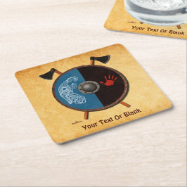 Wikingerschild und Äxte Rechteckiger Pappuntersetzer