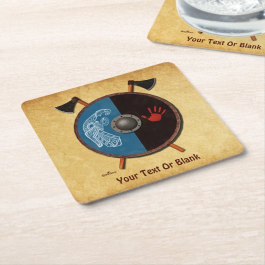 Wikingerschild und Äxte Rechteckiger Pappuntersetzer (angewinkelt)