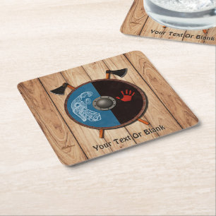 Wikingerschild und Äxte Rechteckiger Pappuntersetzer