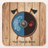 Wikingerschild und Äxte Rechteckiger Pappuntersetzer (Vorderseite)