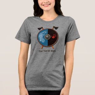 Wikingerschild und Äxte Tri-Blend Shirt