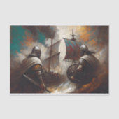 Wikingerschlachtschiff Dekoupage Seidenpapier (Vorderseite)