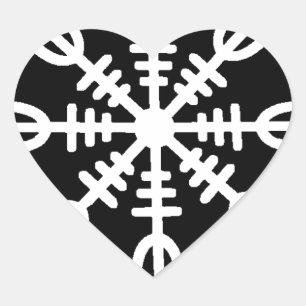 Wikingerschutzhelm der Ehrfurcht Herz-Aufkleber