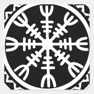 Wikingerschutzhelm der Ehrfurcht Quadratischer Aufkleber