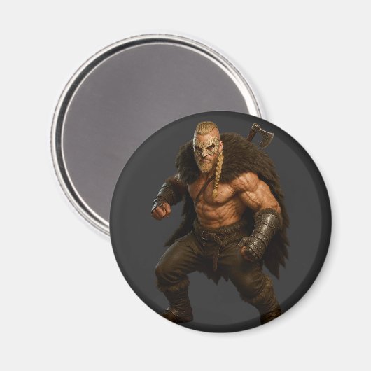 Wikingischer Barbarenheld-Magnet Magnet (Vorderseite/Rückseite)