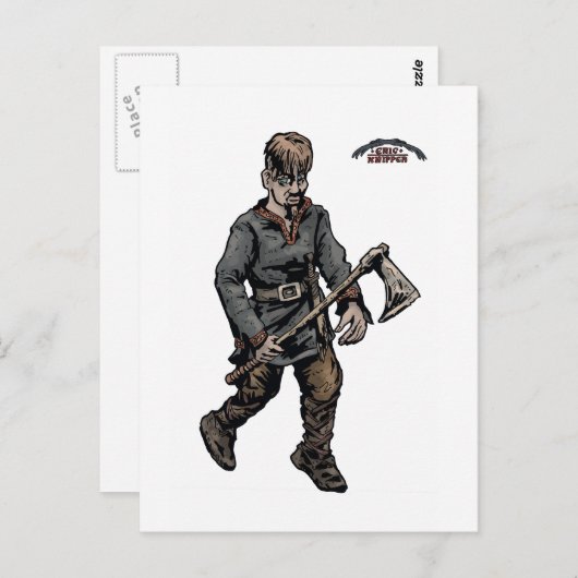 Wikingkrieger Postkarte (Vorne/Hinten)