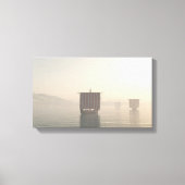 Wikinglongships im Nebst Leinwanddruck (Vorderseite)