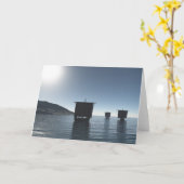 Wikinglongships nähern sich an einer Mondnacht Karte (Gelbe Blume)