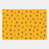 Wikingrunnen auf braunem, gelbem, grünem Hintergru Geschenkpapier Set (Vorderseite 3)