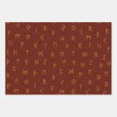 Wikingrunnen auf braunem, gelbem, grünem Hintergru Geschenkpapier Set (Vorderseite)