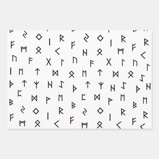 Wikingrunnen auf rotem, schwarzem, weißem Hintergr Geschenkpapier Set (Vorderseite 3)