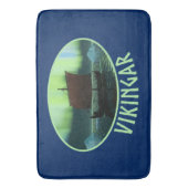 Wikingschiff und Nordlichter Badematte (Vorderseite Vertikal)