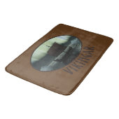 Wikingschiff und Nordlichter Badematte (Schrägansicht)