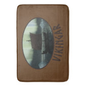 Wikingschiff und Nordlichter Badematte (Vorderseite Vertikal)