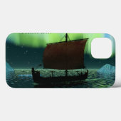 Wikingschiff und Nordlichter Case-Mate iPhone Hülle (Rückseite (Horizontal))