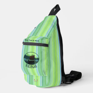 Wikingschiff und Nordlichter Crossbody Bag