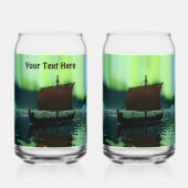 Wikingschiff und Nordlichter Dosenglas (Vorderseite)