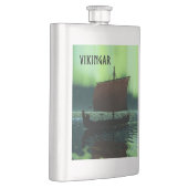 Wikingschiff und Nordlichter Flachmann (Rechts)