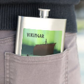 Wikingschiff und Nordlichter Flachmann (Beispiel)