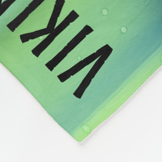 Wikingschiff und Nordlichter Fleecedecke (Ecke)