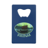Wikingschiff und Nordlichter Geldkarten Flaschenöffner (Rückseite)