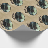 Wikingschiff und Nordlichter Geschenkpapier (Ecke)