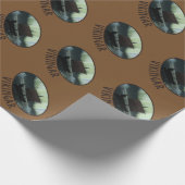 Wikingschiff und Nordlichter Geschenkpapier (Ecke)